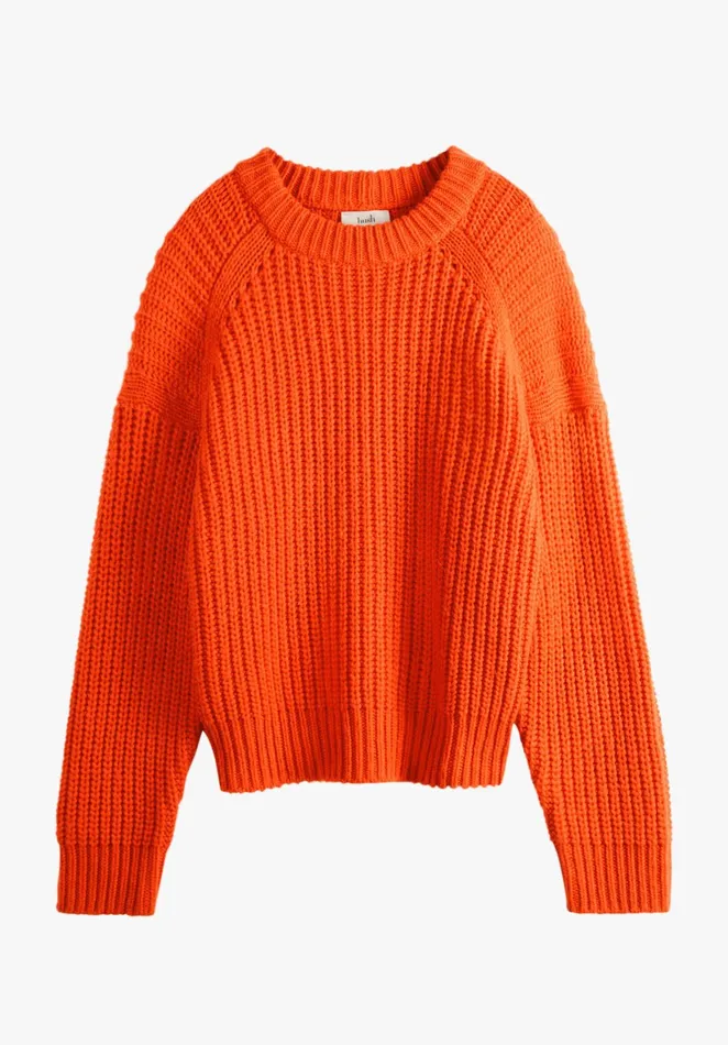 Jumpers and Cardigans Women Hush Emerson Cropped Chunky Jumper Tangerine Tango Orange