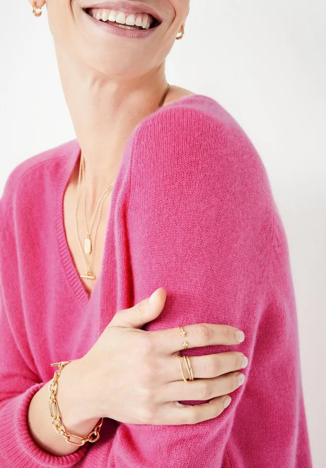Jumpers and Cardigans Women Hush Jamila VNeck Cashmere Jumper Hot Pink