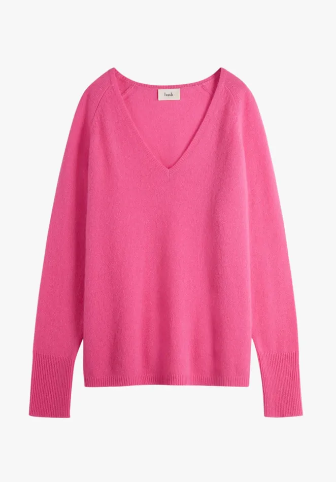 Jumpers and Cardigans Women Hush Jamila VNeck Cashmere Jumper Hot Pink
