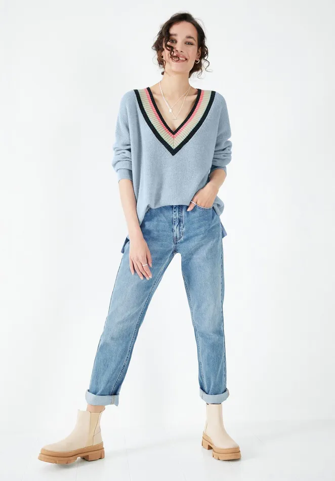 Jumpers and Cardigans Women Hush Jaz Striped Jumper Soft Bluemulti