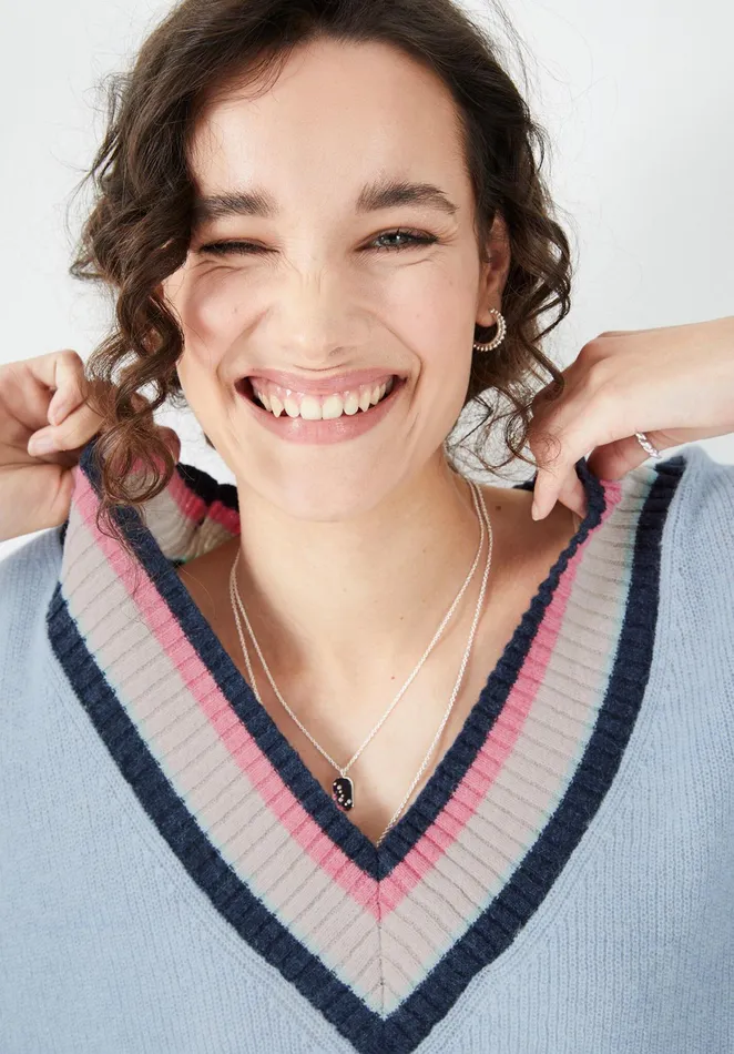 Jumpers and Cardigans Women Hush Jaz Striped Jumper Soft Bluemulti