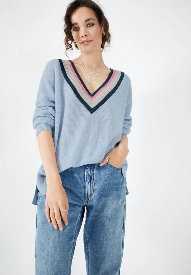 Jumpers and Cardigans Women Hush Jaz Striped Jumper Soft Bluemulti