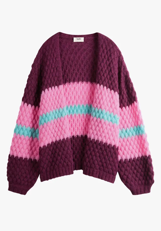 Jumpers and Cardigans Women Hush Mischa Colourblock Cardigan Deep Purplepinkaqua