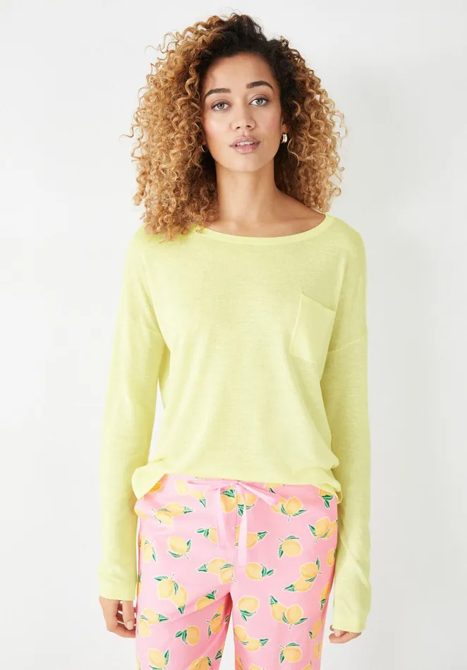 Jumpers and Cardigans Women Hush Relaxed Linen Blend Jumper Sorbet Yellow