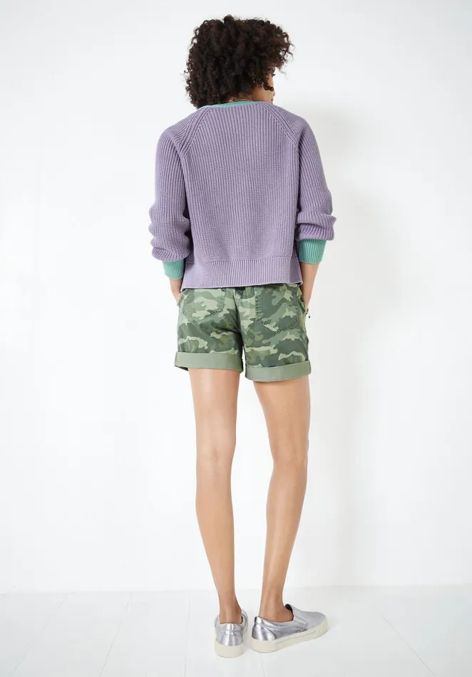 Jumpers and Cardigans Women Hush Rya Contrast Cropped Cardigan Lilac Snowmint