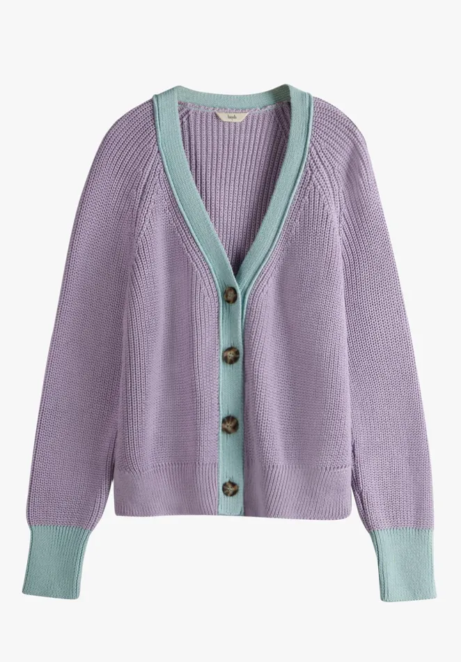 Jumpers and Cardigans Women Hush Rya Contrast Cropped Cardigan Lilac Snowmint