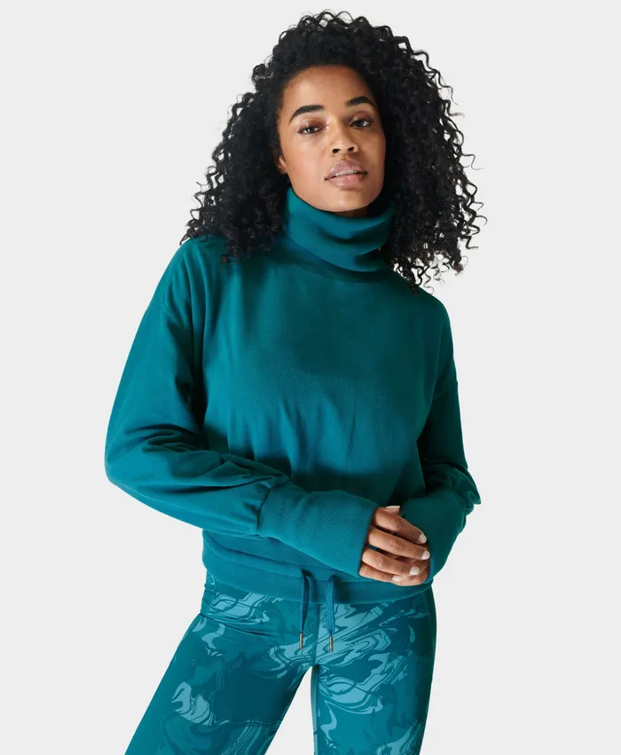Jumpers Hoodies Melody Luxe Fleece Pullover Cabin Blue 8211 Sweaty Betty Women
