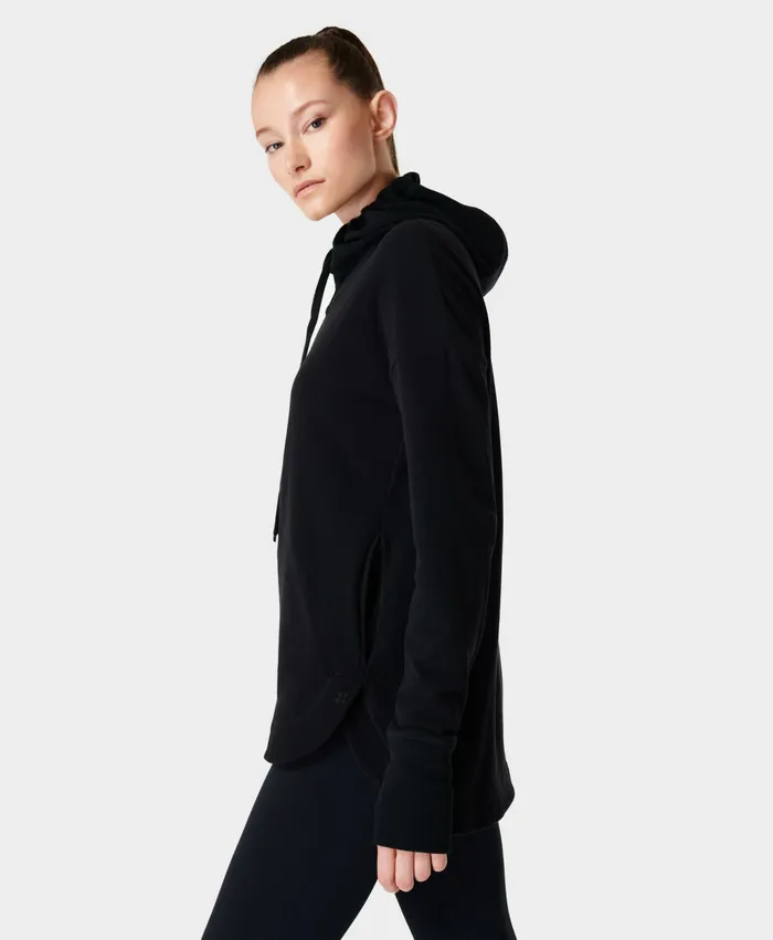 Jumpers Hoodies Women Escape Luxe Fleece Hoody Black Sweaty Betty