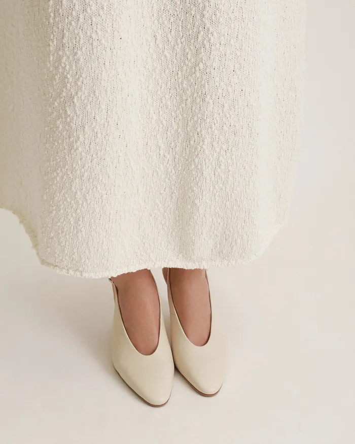 Justine mid heel off white leather Women MID HEELS jomercer