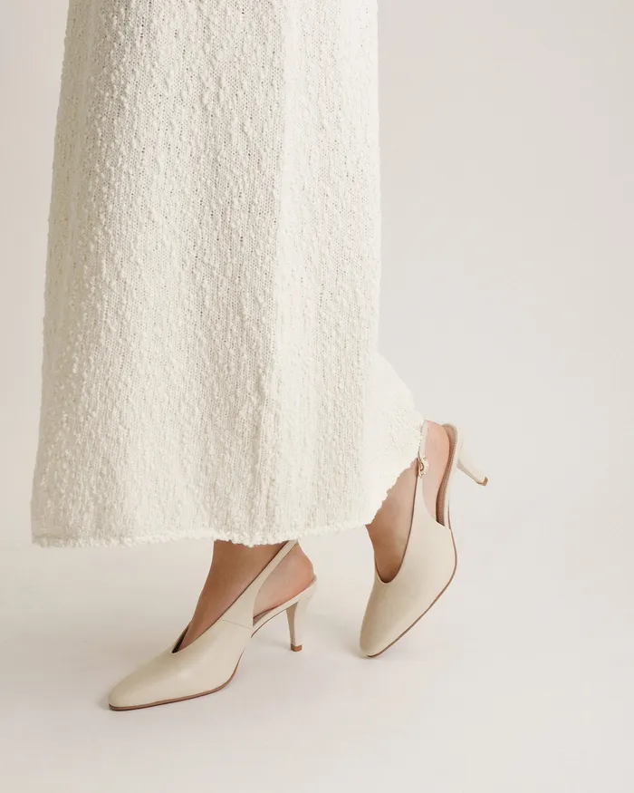 Justine mid heel off white leather Women MID HEELS jomercer