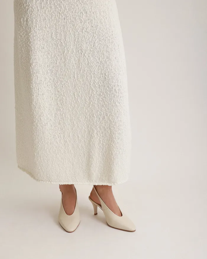 Justine mid heel off white leather Women MID HEELS jomercer