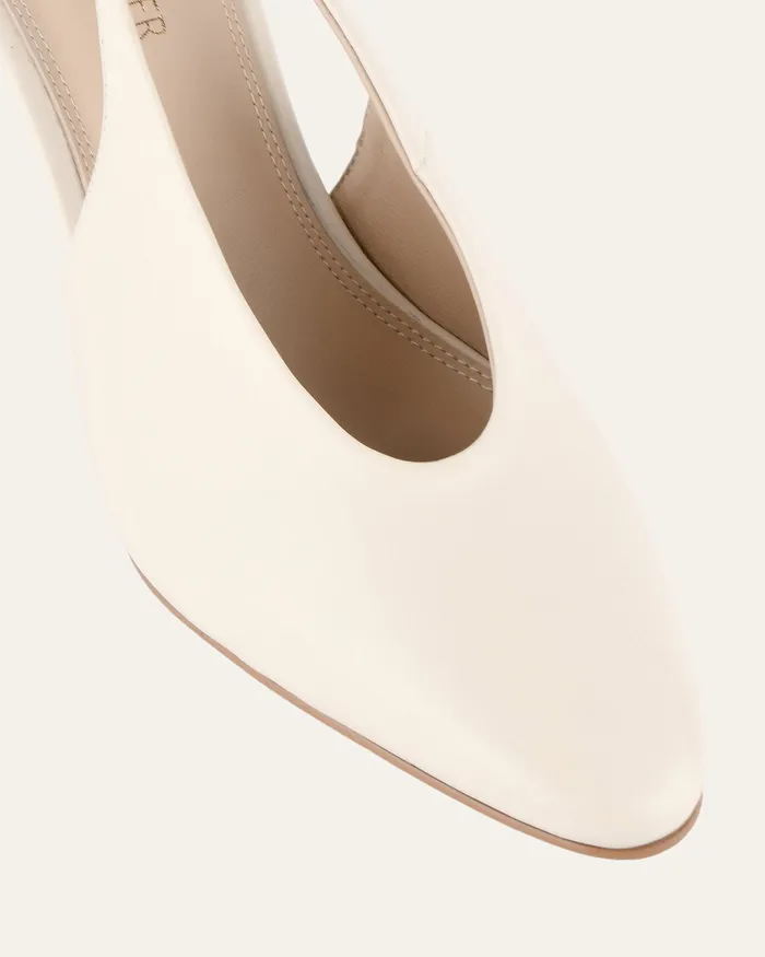 Justine mid heel off white leather Women MID HEELS jomercer