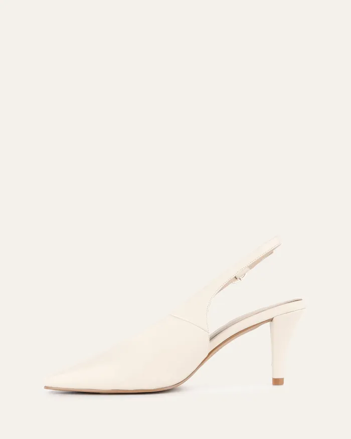 Justine mid heel off white leather Women MID HEELS jomercer