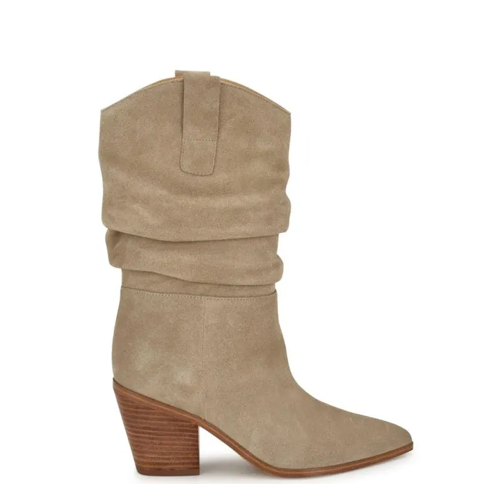 Kadon Tailored Slouch Boots Taupe Suede Women Nine West Boots and Booties