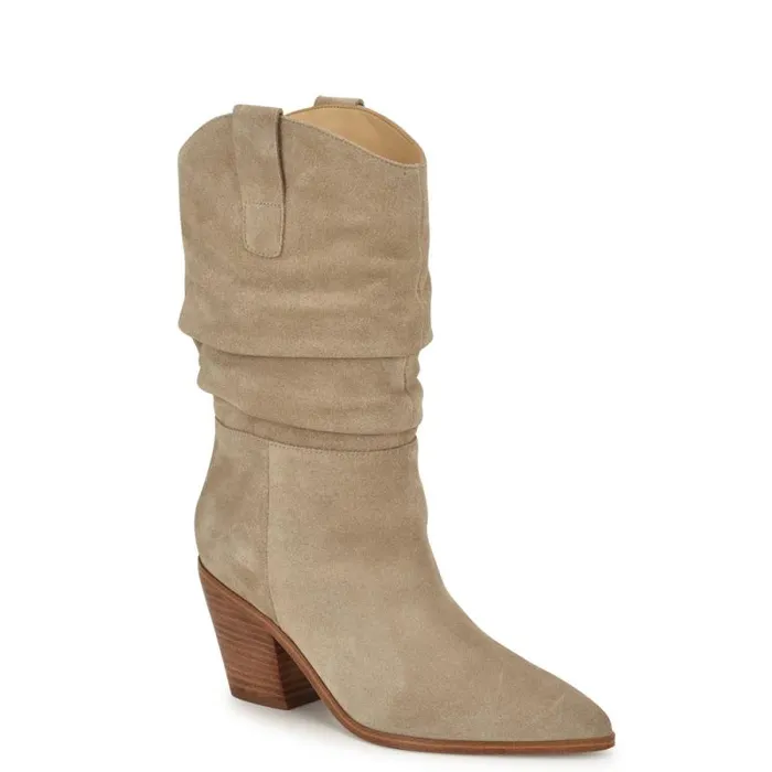 Kadon Tailored Slouch Boots Taupe Suede Women Nine West Boots and Booties