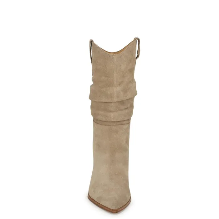 Kadon Tailored Slouch Boots Taupe Suede Women Nine West Boots and Booties