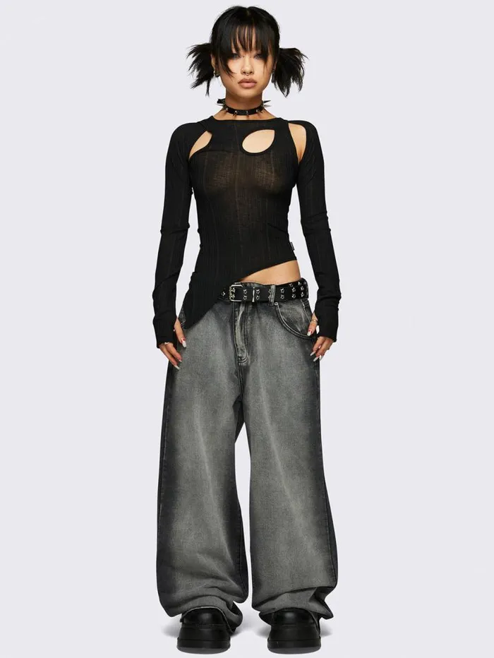 Kallie Black CutOut Top Women Minga London Tops and TShirts
