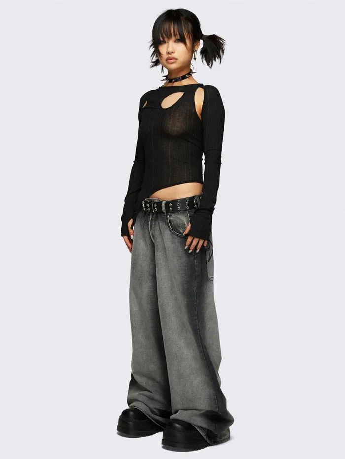 Kallie Black CutOut Top Women Minga London Tops and TShirts