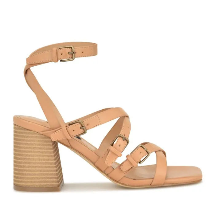 Karrly Ankle Strap Heeled Sandals Light Natural Women Nine West Heels
