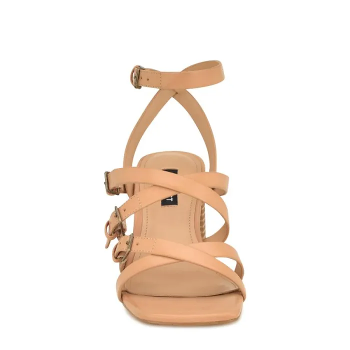 Karrly Ankle Strap Heeled Sandals Light Natural Women Nine West Heels Karrly Ankle Strap Heeled Sandals Light Natural Women Nine West Heels