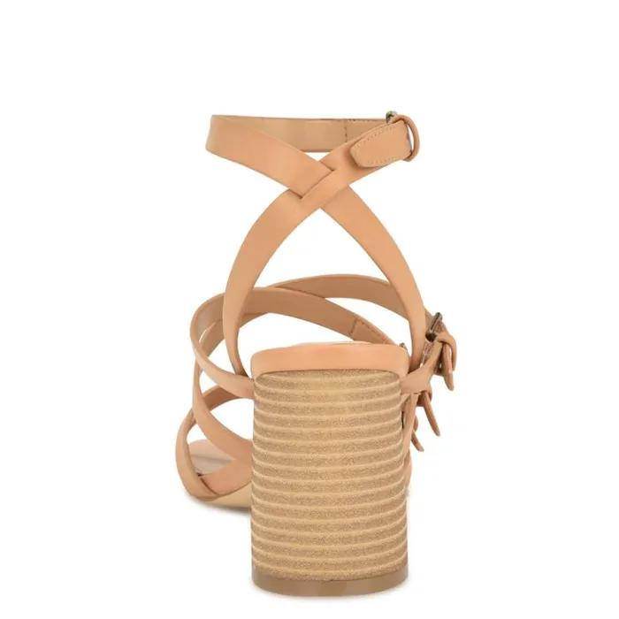 Karrly Ankle Strap Heeled Sandals Light Natural Women Nine West Heels Karrly Ankle Strap Heeled Sandals Light Natural Women Nine West Heels