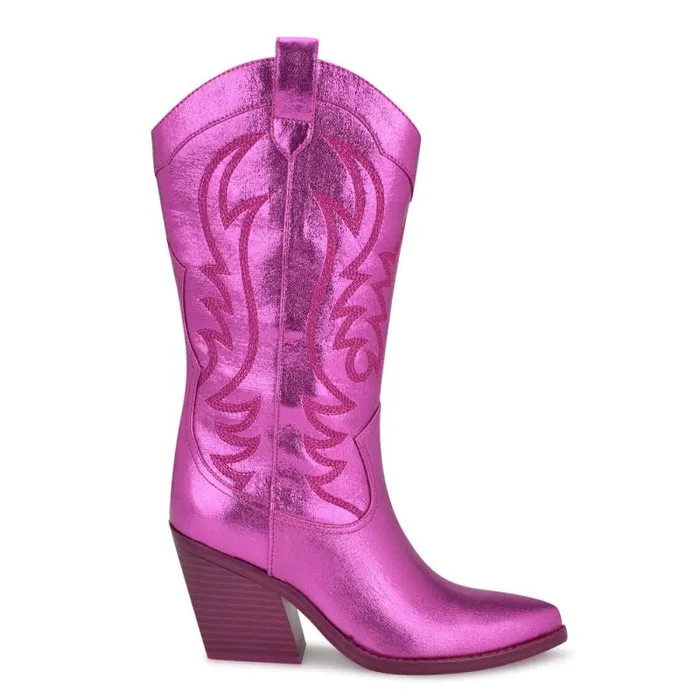 Keeks Western Boot Metallic Pink Women Nine West Boots and Booties