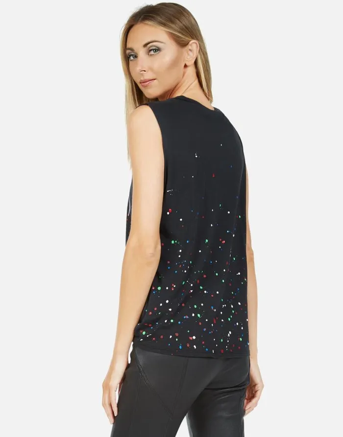 Kel Moshi Onyx Multi Splatter Women Lauren Moshi Tanks