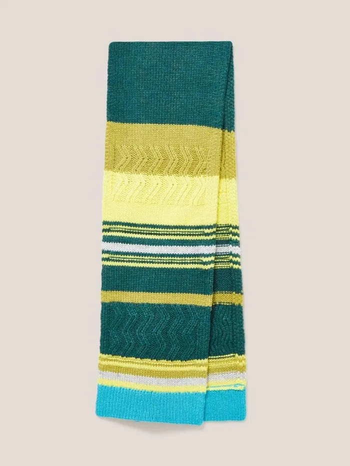 Kids ACCESSORIES White Stuff Stripe Scarf Green Multi