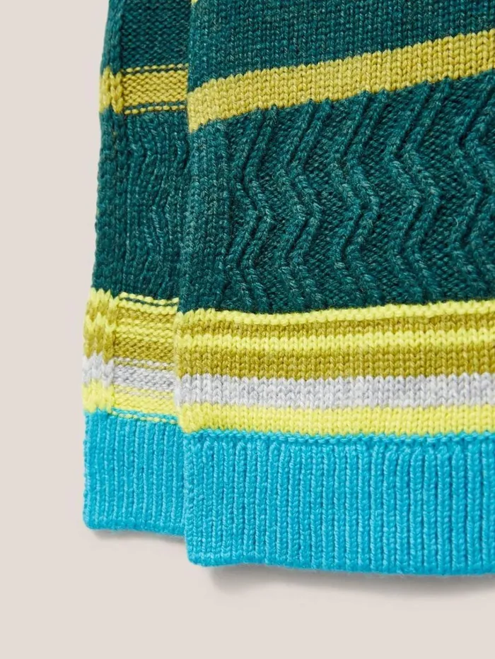 Kids ACCESSORIES White Stuff Stripe Scarf Green Multi Kids ACCESSORIES White Stuff Stripe Scarf Green Multi