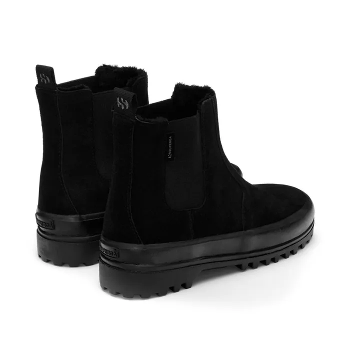 Kids Ankle Boots Kid Unisex 2665 KIDS ALPINA SUEDE Beatle TOTAL BLACK Superga Ankle Boots