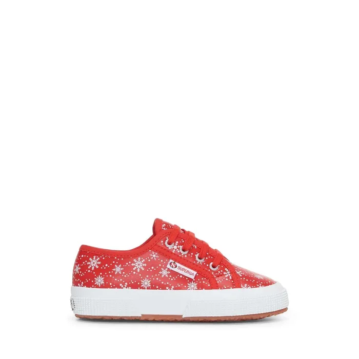 Kids Kid Unisex 2750 KIDS VEGAN MATERIAL SNOWFLAKES Low Cut RED 8211 SNOWFLAKES Superga Low Cut