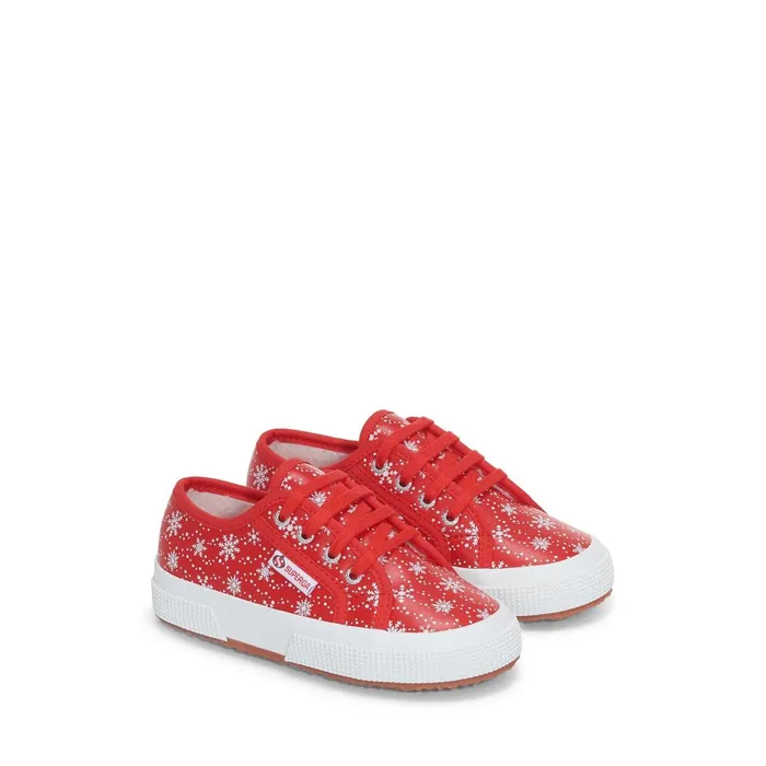 Kids Kid Unisex 2750 KIDS VEGAN MATERIAL SNOWFLAKES Low Cut RED 8211 SNOWFLAKES Superga Low Cut