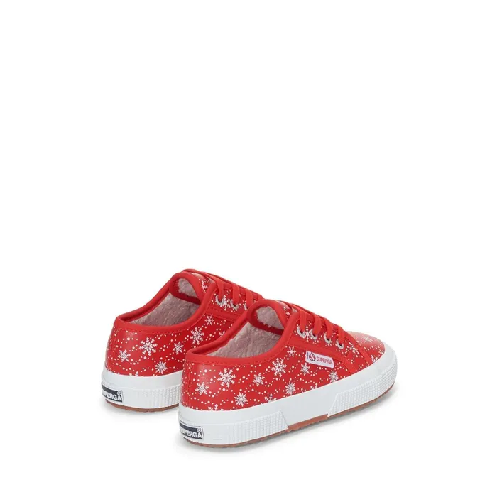 Kids Kid Unisex 2750 KIDS VEGAN MATERIAL SNOWFLAKES Low Cut RED 8211 SNOWFLAKES Superga Low Cut