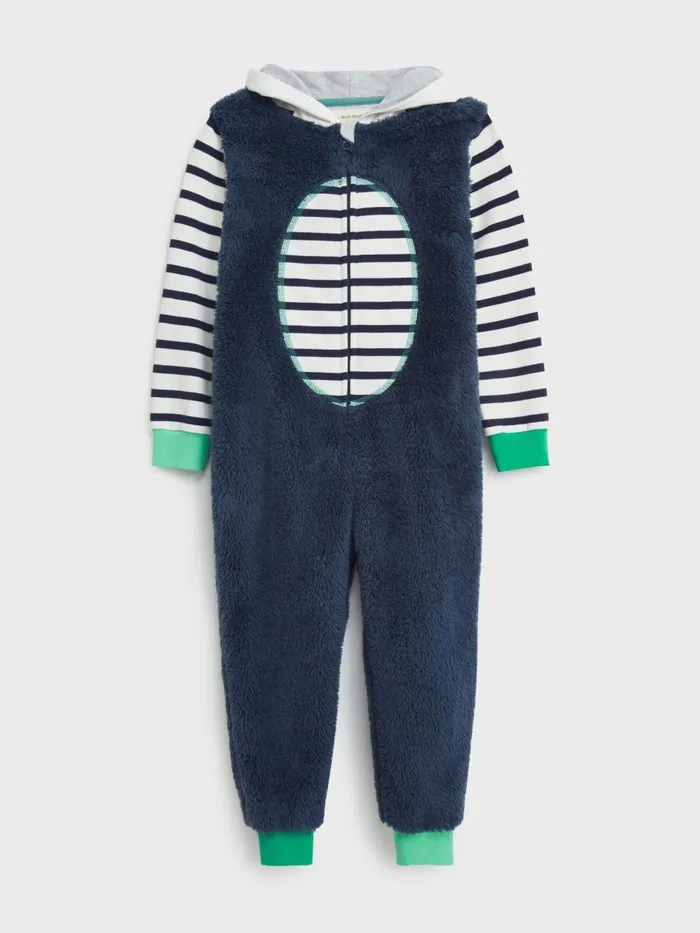 Kids PYJAMAS White Stuff Shark Onesie Mid Blue