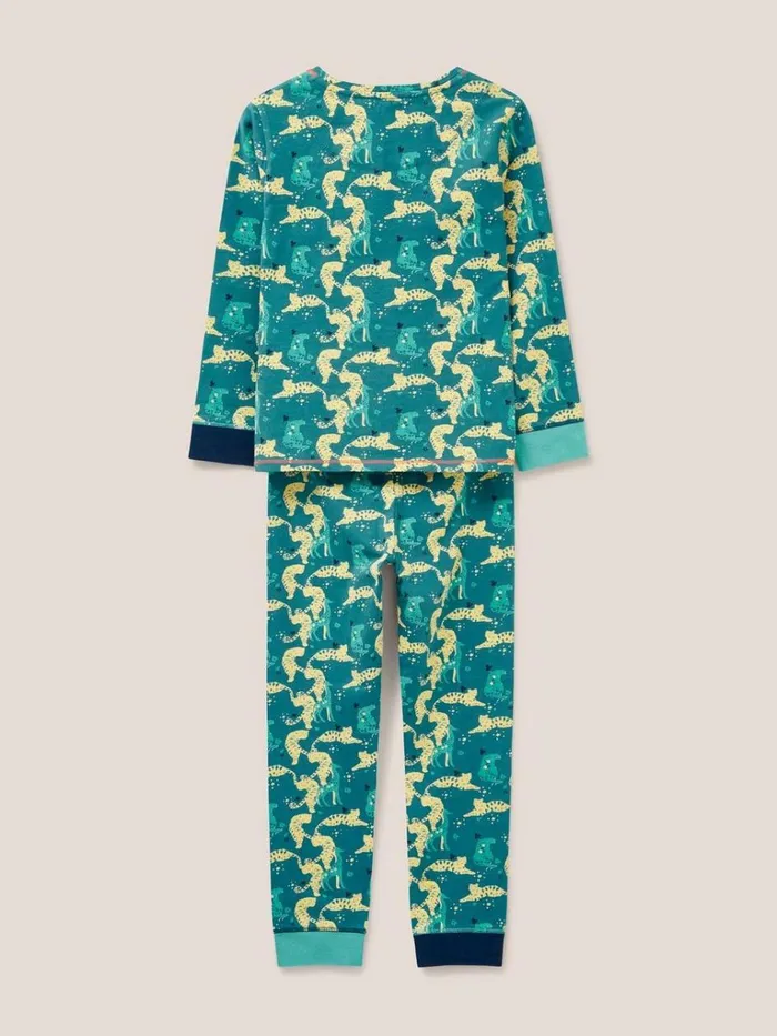 Kids PYJAMAS White Stuff Tiger Printed PJ Set Teal Print Kids PYJAMAS White Stuff Tiger Printed PJ Set Teal Print