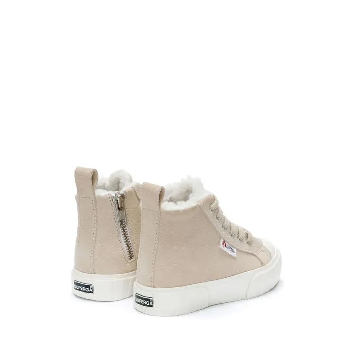 Kids Sneakers Kid Unisex 2696 KIDS STRIPE SUEDE Mid Cut PINK ALMONDFAVORIO Superga Low Cut