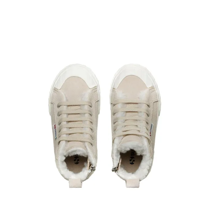 Kids Sneakers Kid Unisex 2696 KIDS STRIPE SUEDE Mid Cut PINK ALMONDFAVORIO Superga Low Cut