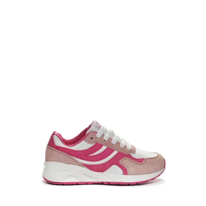 Kids Sneakers Kid Unisex 4073 KIDS TRAINING POLY SUEDE Low Cut PINK VEILEDWHITENEON PINK Superga Low Cut