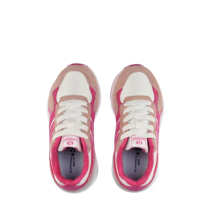 Kids Sneakers Kid Unisex 4073 KIDS TRAINING POLY SUEDE Low Cut PINK VEILEDWHITENEON PINK Superga Low Cut