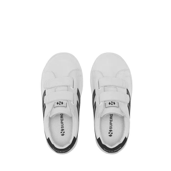 Kids Sneakers Kid Unisex 4832 KIDS STRAPS MATCH Low Cut WHITEBLACK Superga Low Cut