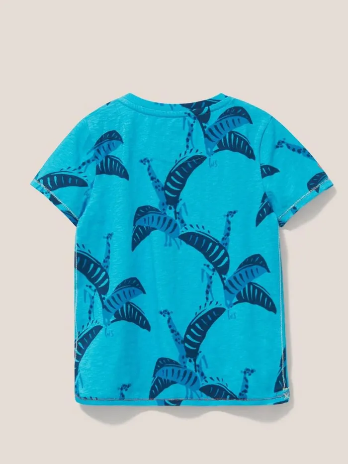 Kids TOPS White Stuff Banana Leaf Graphic T Shirt Blue Print Kids TOPS White Stuff Banana Leaf Graphic T Shirt Blue Print