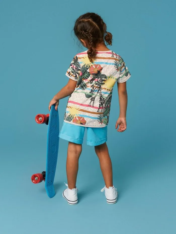 Kids TOPS White Stuff Casey Printed SS T Shirt Natural Multi Kids TOPS White Stuff Casey Printed SS T Shirt Natural Multi