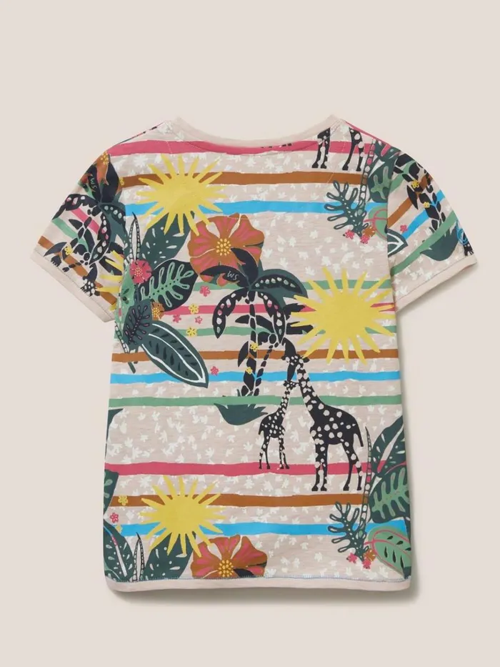 Kids TOPS White Stuff Casey Printed SS T Shirt Natural Multi Kids TOPS White Stuff Casey Printed SS T Shirt Natural Multi