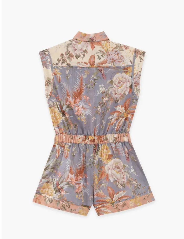 Kids Zimmermann Clothing Tallow Pocket Playsuit Spliced
