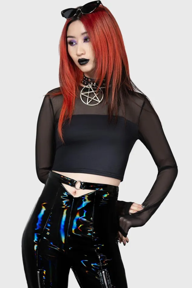 Killstar Basics Women Ghoul Sweat Crop Top