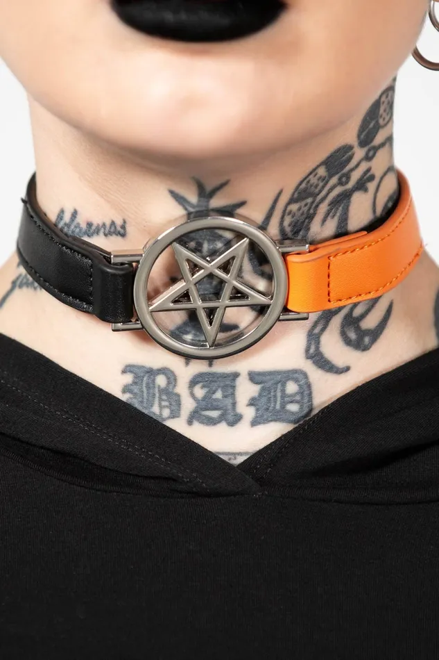 Killstar Chokers Women Penta Half Choker BLACKORANGE
