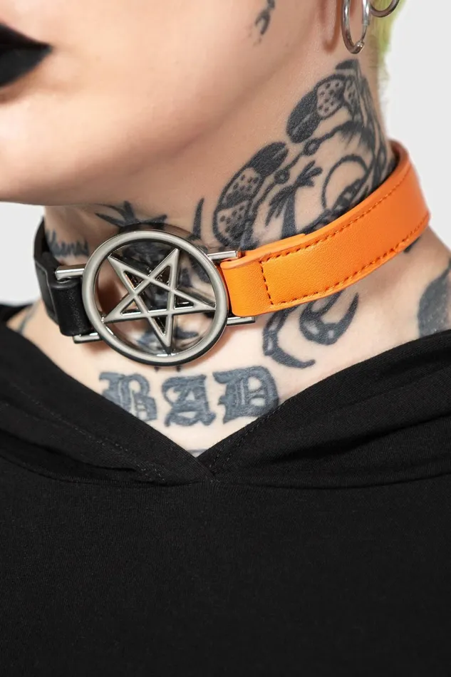 Killstar Chokers Women Penta Half Choker BLACKORANGE