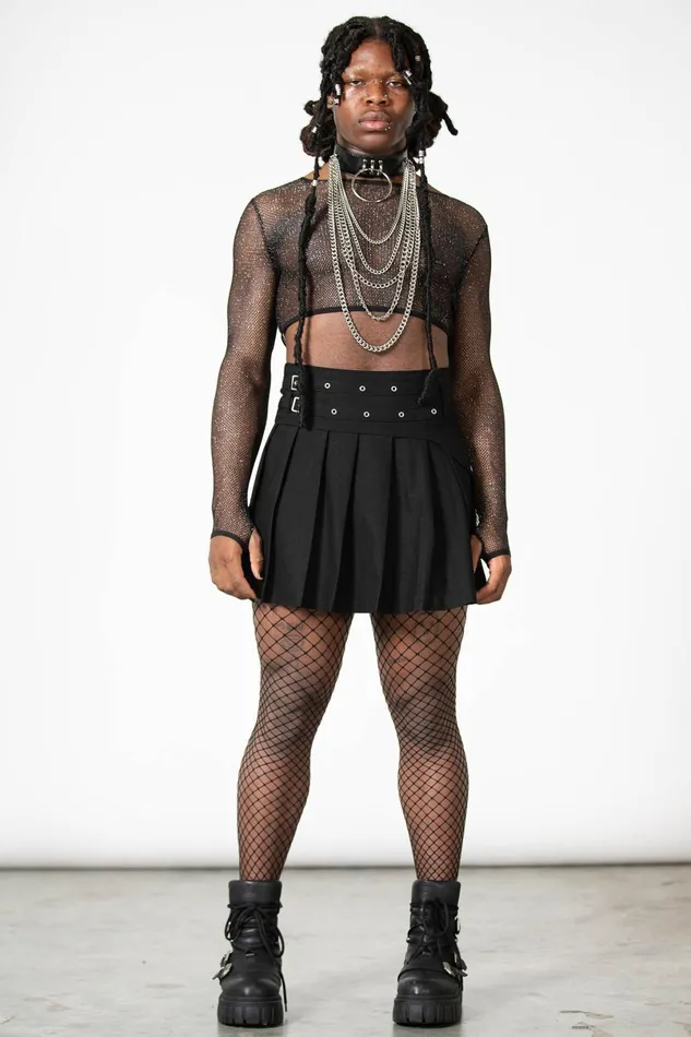 Killstar Crop Women Hellia Fishnet Top