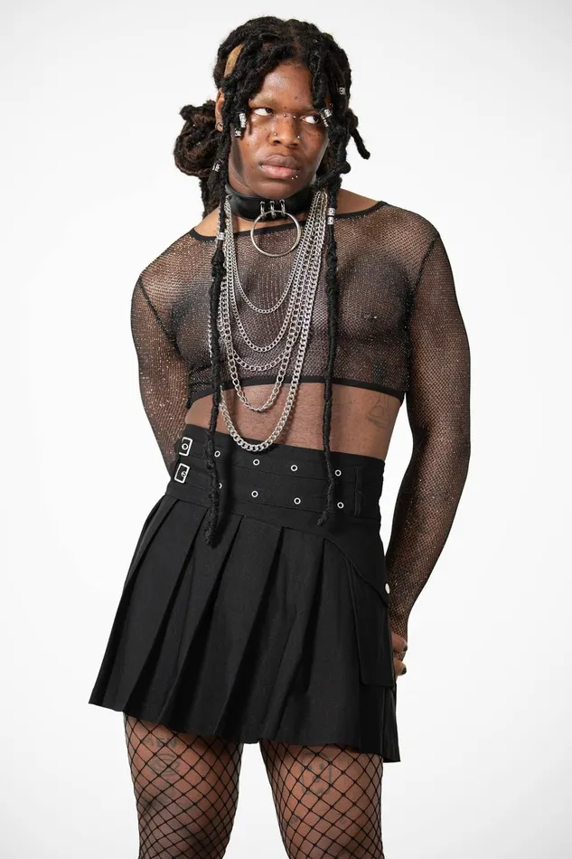 Killstar Crop Women Hellia Fishnet Top