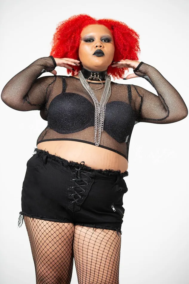 Killstar Crop Women Hellia Fishnet Top